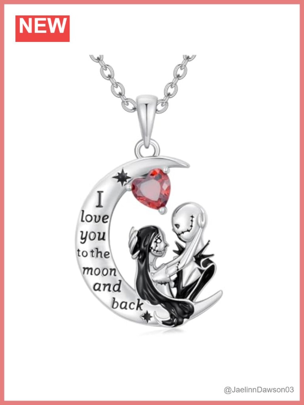 925 Sterling Silver Moon Pendant Necklace 18+2 Inch Cable Chain Lobster Clasp